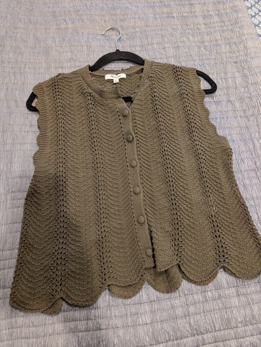 Madewell Wavy-Knit Button-Front Shell Top - Picture 4 of 5